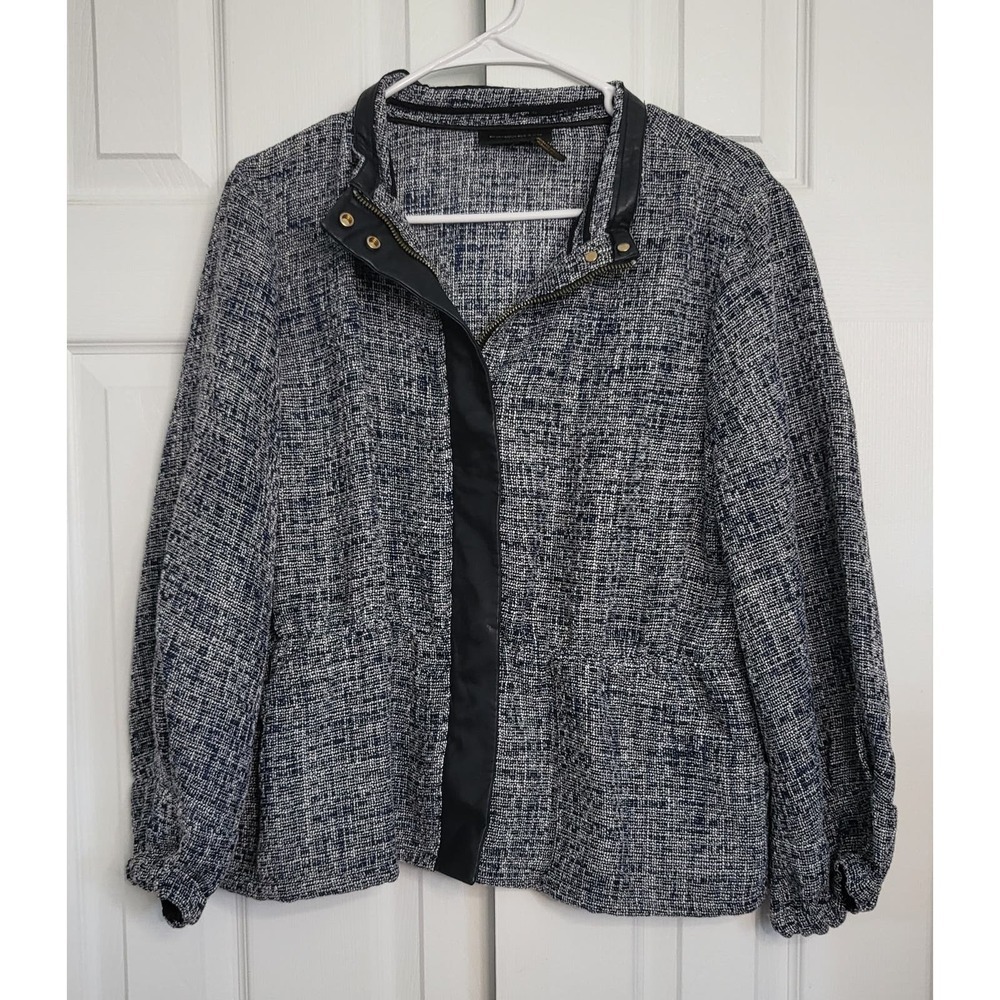 Donna Karan Women's Blue Peplum Jacket- Size Large